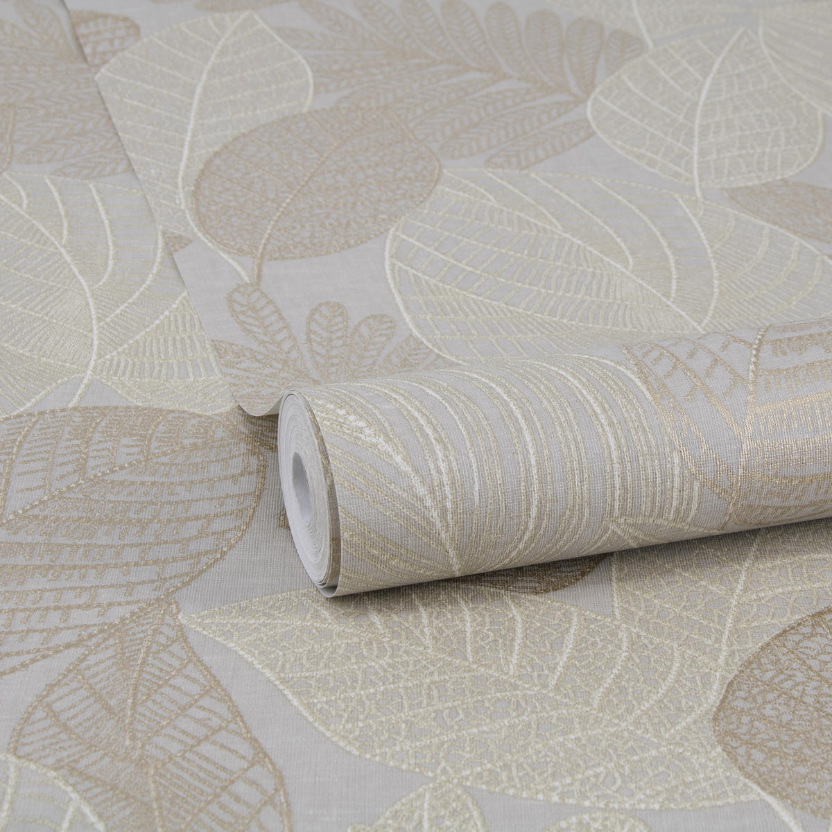 VLIESTAPETE - Blattrippen Natur - Naturfarben, Papier/Kunststoff (52/1000cm) - Sublime