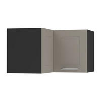 ECKHÄNGESCHRANK Kvantum W12/60/36 Beige Matt / Schwarz Matt 60 / 60 / 36cm - Beige/Schwarz, Holz/Holzwerkstoff (60/36/60cm) - Feldmann-Wohnen