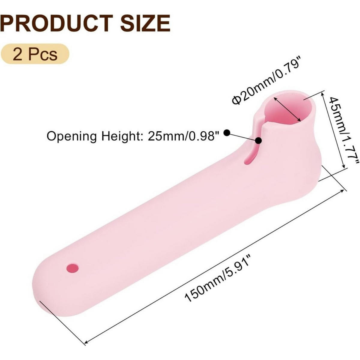 TÜRGRIFF-SCHUTZ 2er-Set Rosa Silikon 15 x 4,5 cm Puffer Wand - Schwarz, Kunststoff (4.5/4.5/15cm) - MCBOSON