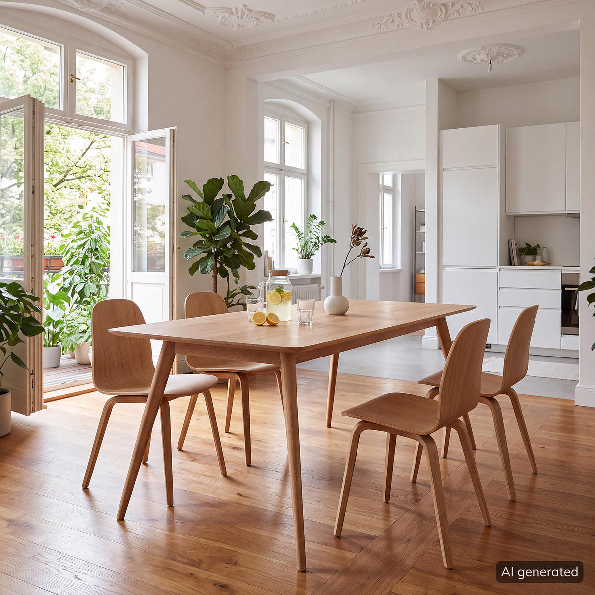 MASSIVER ESSTISCH - Massivholz - Eichefarben, Holz (90/180/75cm) - home24