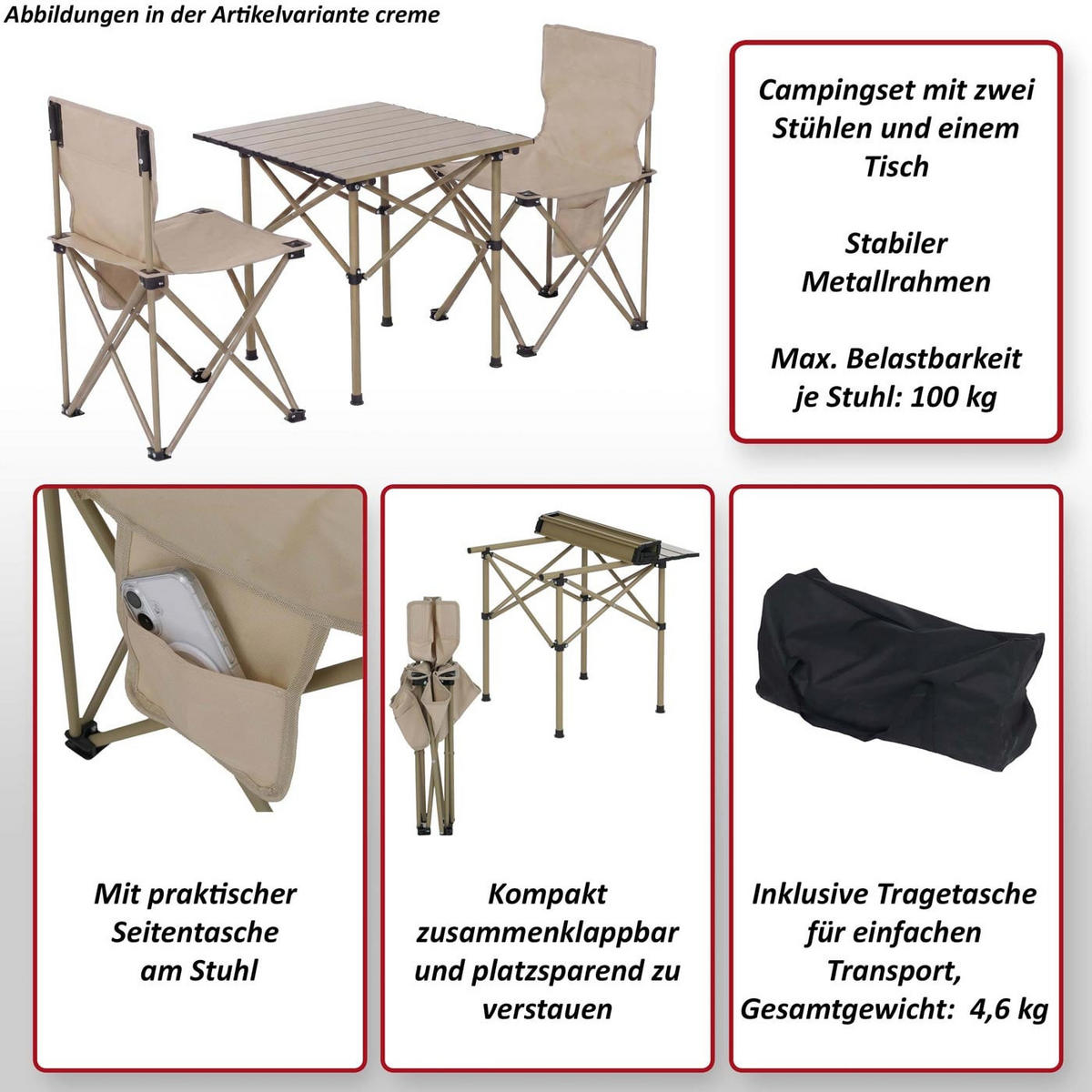 CAMPINGSET Grün - Grün, Textil (51/65/53cm) - MCW