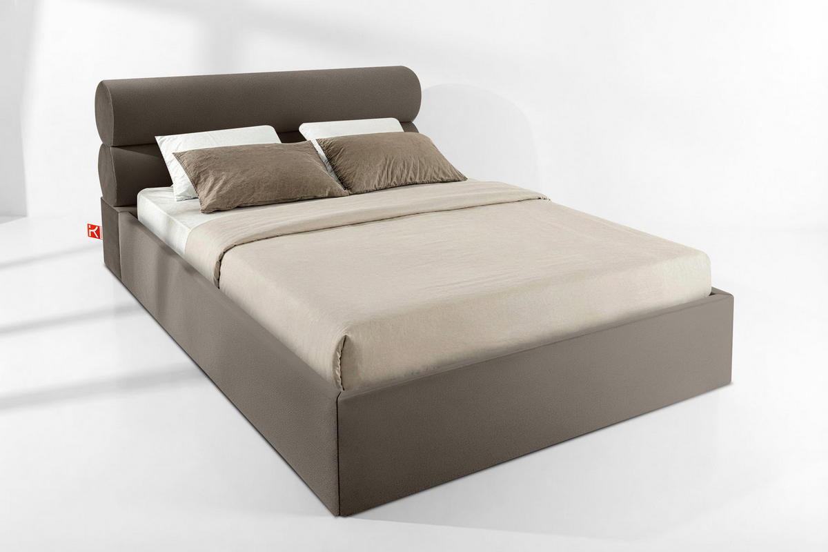 POLSTERBETT LUNEO - Schwarz/Braun, Holz/Holzwerkstoff (162/204cm) - KONSIMO®