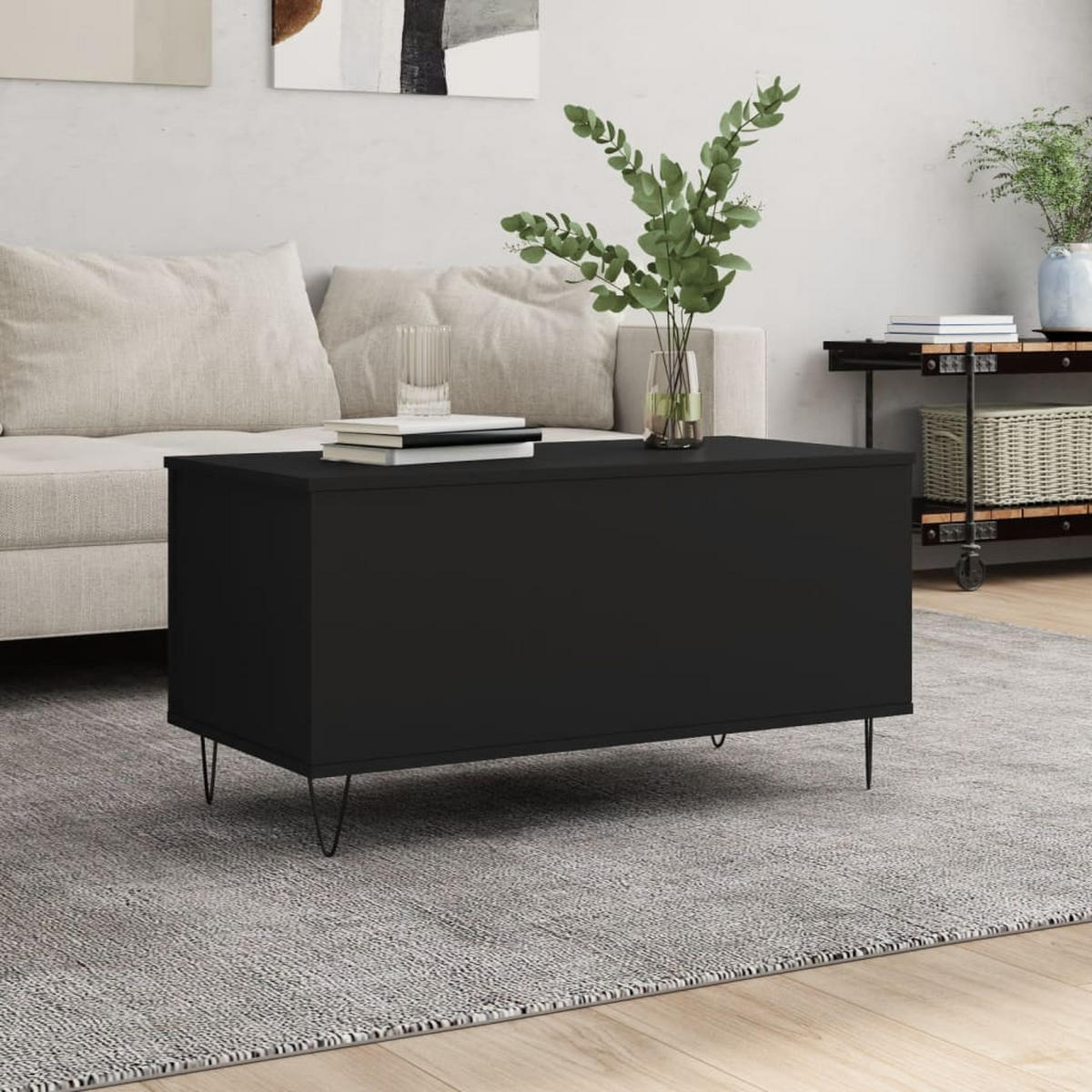 COUCHTISCH Schwarz 90x44,5x45 cm Holzwerkstoff - Schwarz, Holzwerkstoff (90/44.5/45cm) - furnicato