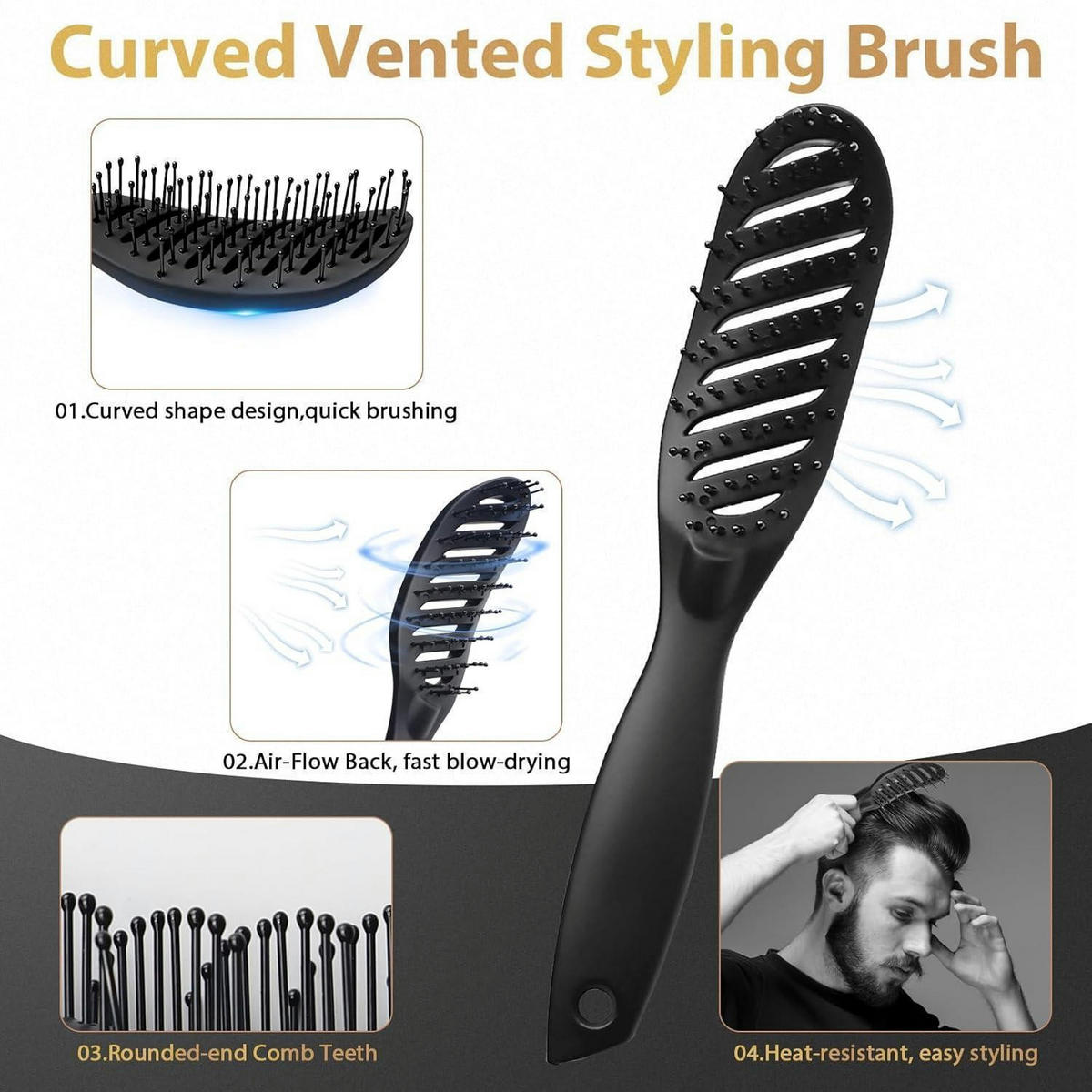HERREN Haarpflege & Styling Set 7-teilig - Schwarz, Kunststoff (10.8/5.4/24.7cm)