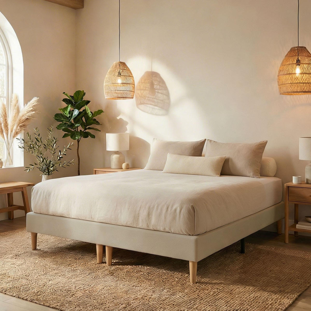 FUTONBETT RENNES 180x200 cm beige - Beige, Holzwerkstoff (180/200cm) - IDIMEX