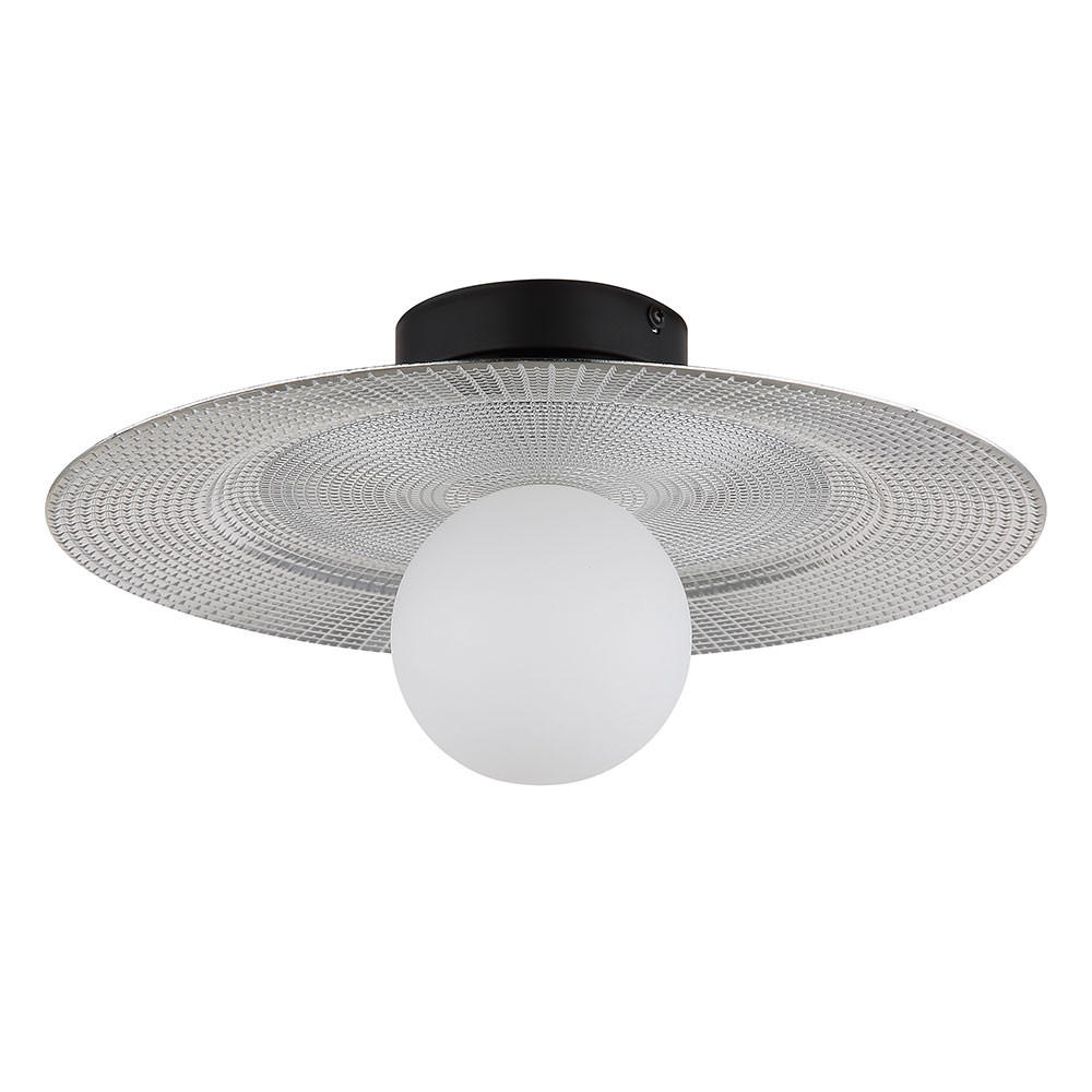 LED DECKENLEUCHTE Metall Silber Weiß - Silberfarben, Metall (33/33/15cm) - Globo Lighting