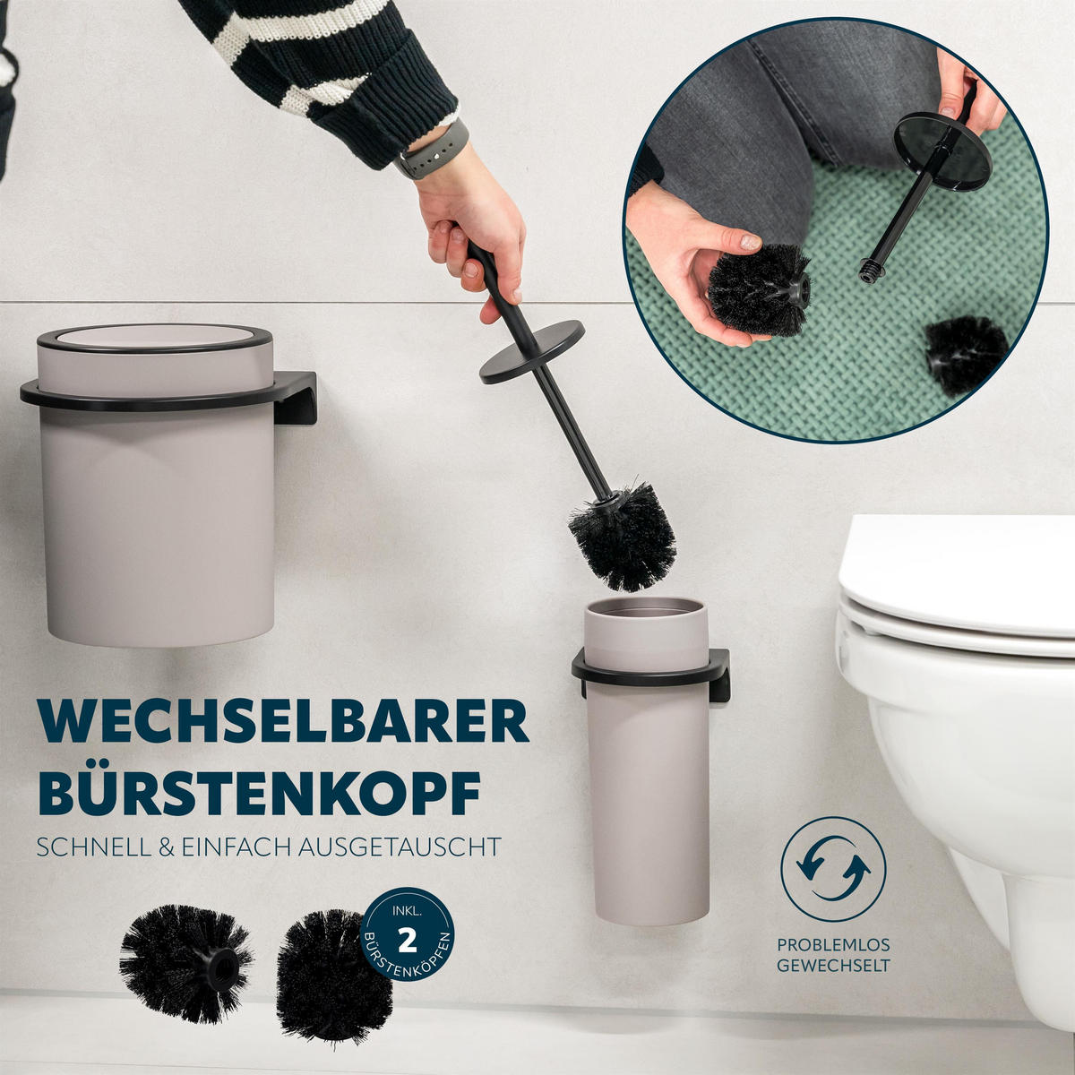 WC-GARNITUR SAVONA, taupe, Kunststoff - Taupe, Kunststoff (10/36.5/10cm) - bremermann