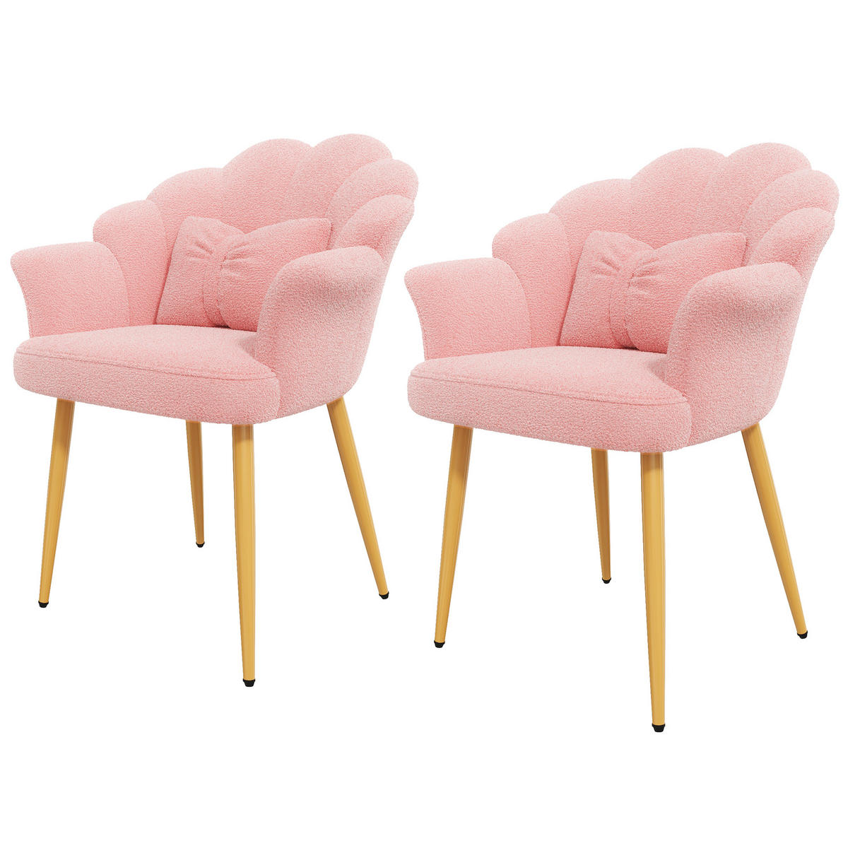 ARMLEHNSTUHL-SET 2 Stück, Blütenblatt-Design, DE-42136, Rosa - Pink, Holzwerkstoff (65.5/85/64cm) - ComfortXL