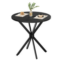 ESSTISCH DE-37298 rund mit X-Beinen und pulverbeschichtetem Stahl Schwarz - Schwarz, Holzwerkstoff (80/80/75cm) - ComfortXL