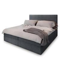 BOXBETT PISA 200x200 cm mit Matratze und Topper, H2+H3 - Graphitfarben - Graphitfarben, Holz (200/200cm) - MASSENO