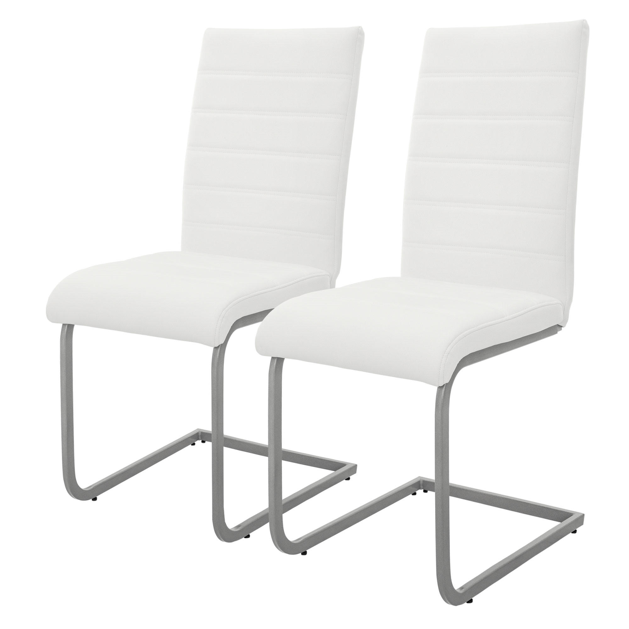 ESSZIMMERSTUHL weiß 2er Set - Weiß, Metall (57/102/40cm) - ML-DESIGN