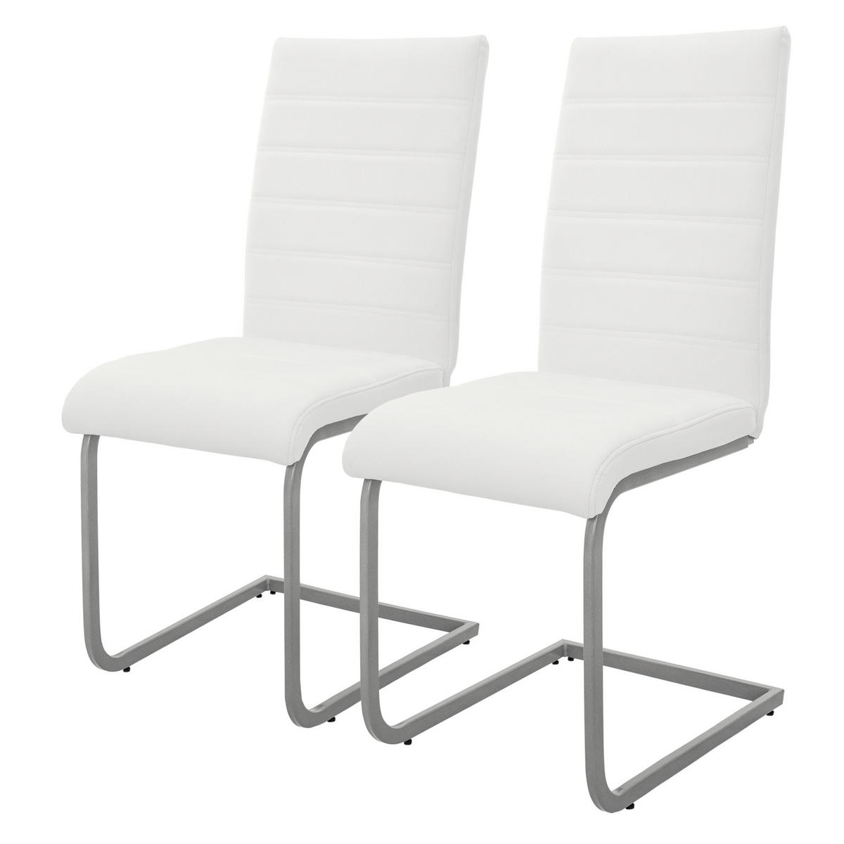 ESSZIMMERSTUHL weiß 2er Set - Weiß, Metall (57/102/40cm) - ML-DESIGN