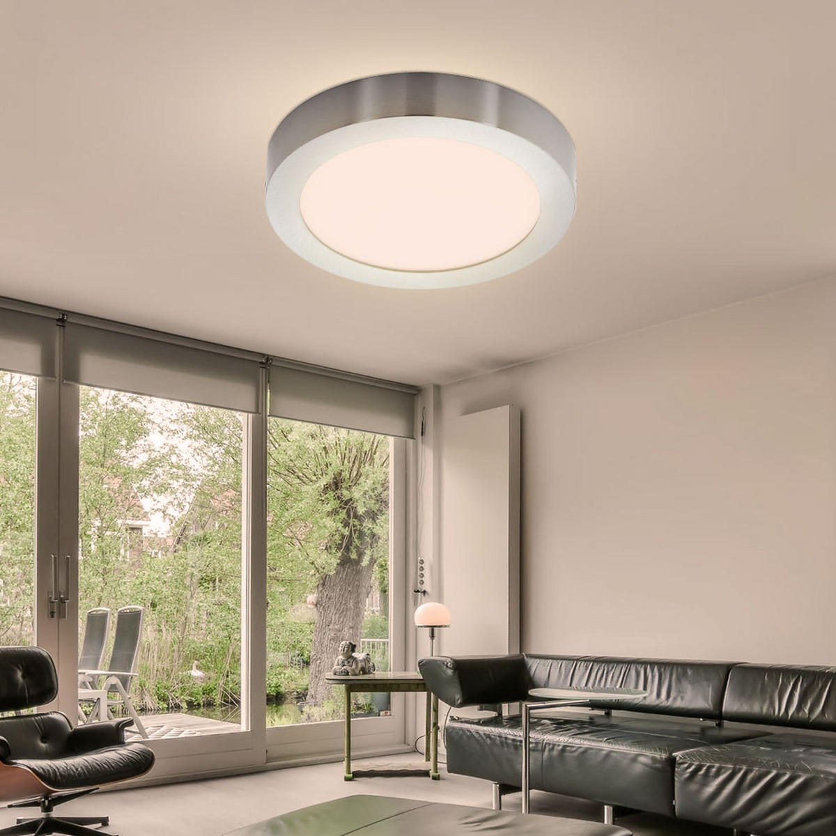 LED DECKENLEUCHTE Metall Silber - Silberfarben, Metall (30/30/3.7cm)