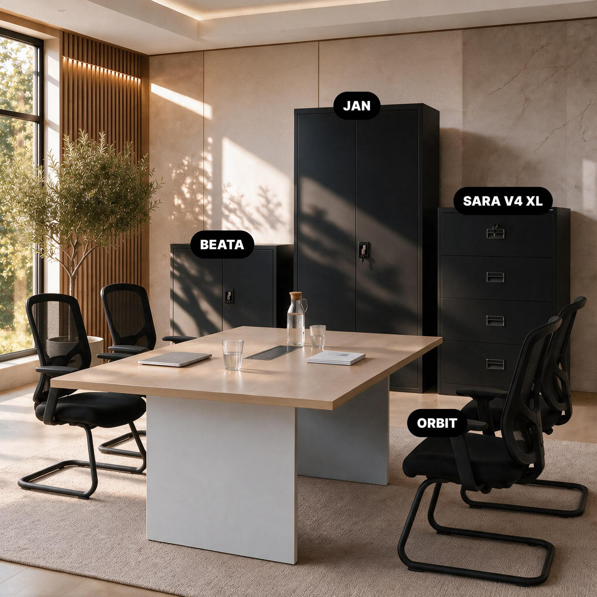 METALL-KARTEISCHRANK SARA XL V4 132x90x60 cm - Schwarz, Metall (90/132/60cm) - Jan Nowak