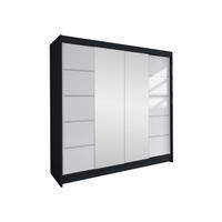 SCHWEBETÜRENSCHRANK Talin V - Klar/Silberfarben, Holzwerkstoff/Metall (180/215/58cm) - MIRJAN24