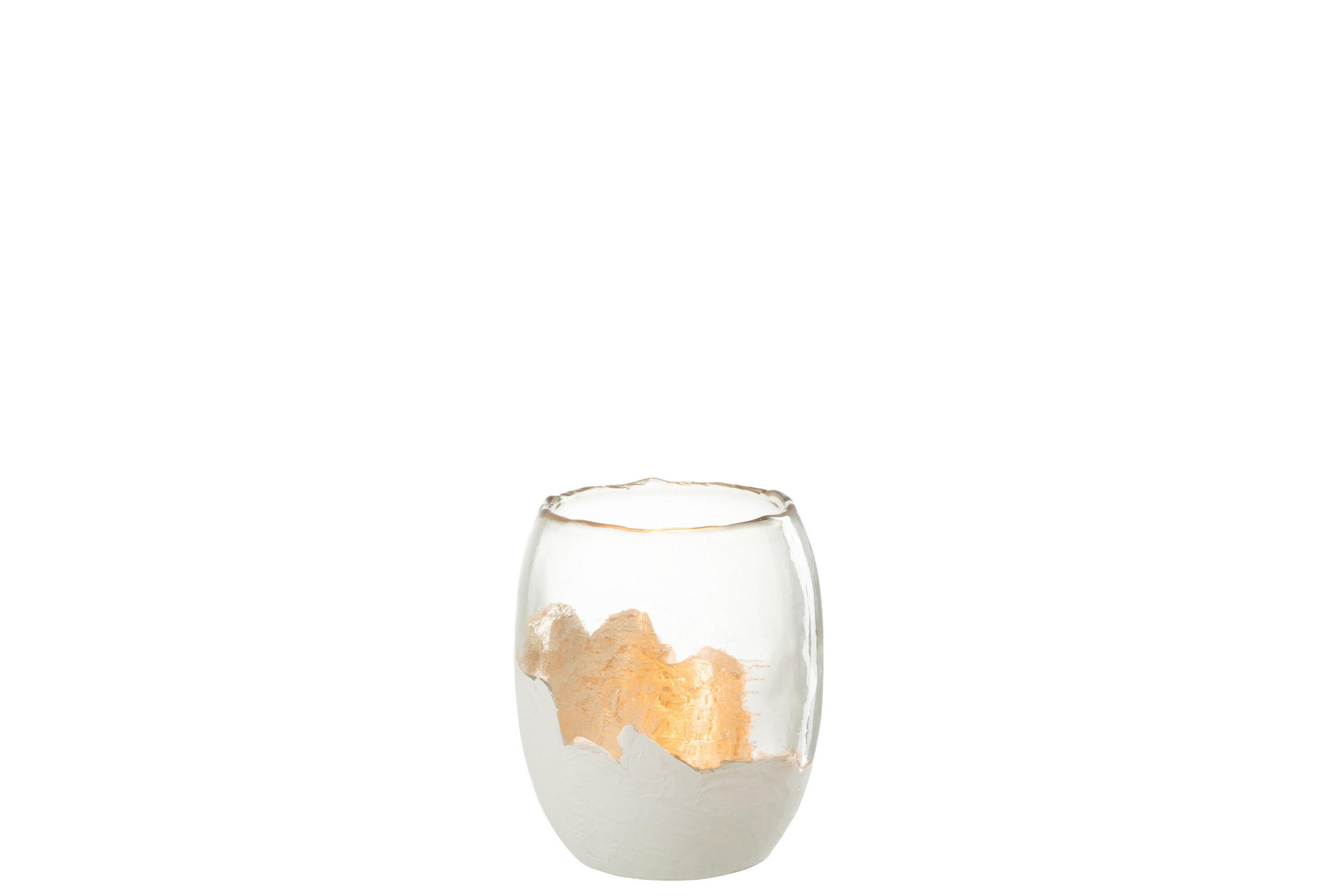 KERZENHALTER WAVY - Glas - Weiß - M - Weiß, Glas (13/15cm) - J-Line