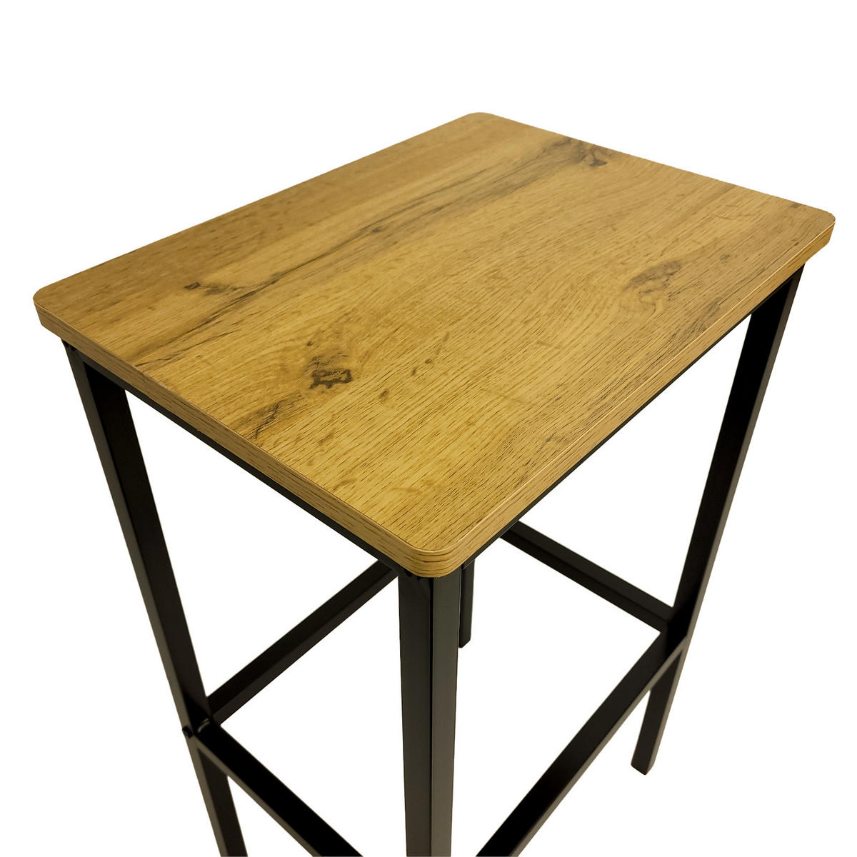 BARHOCKER Holzoptik Metall Eichefarben Schwarz stabil 65 cm - Eichefarben, Holzwerkstoff/Metall (40/65/30cm) - Begryf