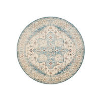 VINTAGE-TEPPICH Miray waschbar ø 160 cm rund - Blau/Multicolor, Kunststoff (160/160cm) - benuta Nest