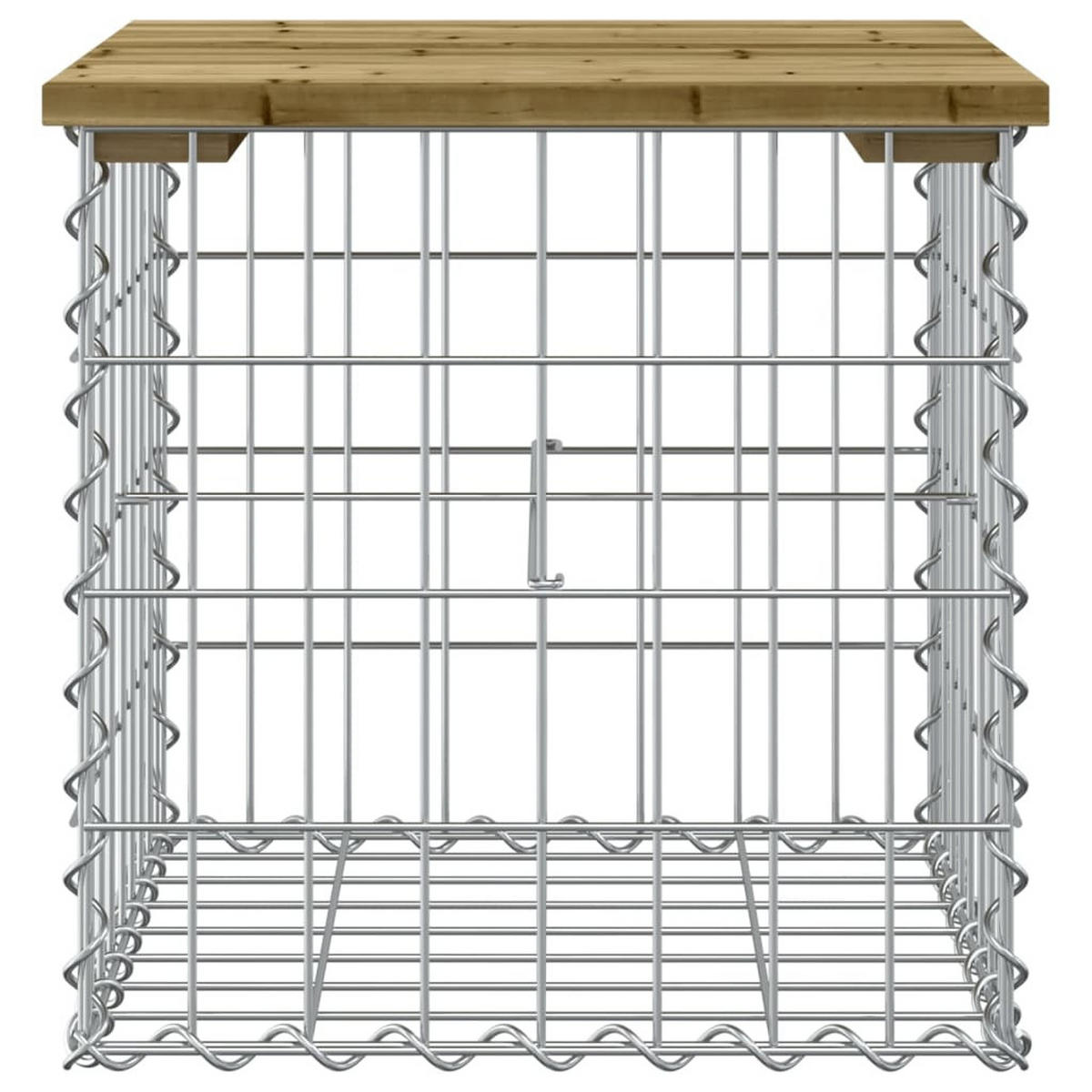 GARTENBANK Gabionen BIKS aus Stahl | 43x44x42cm Kiefernholz Braun - Braun, Metall (43/42/44cm) - DELUKE