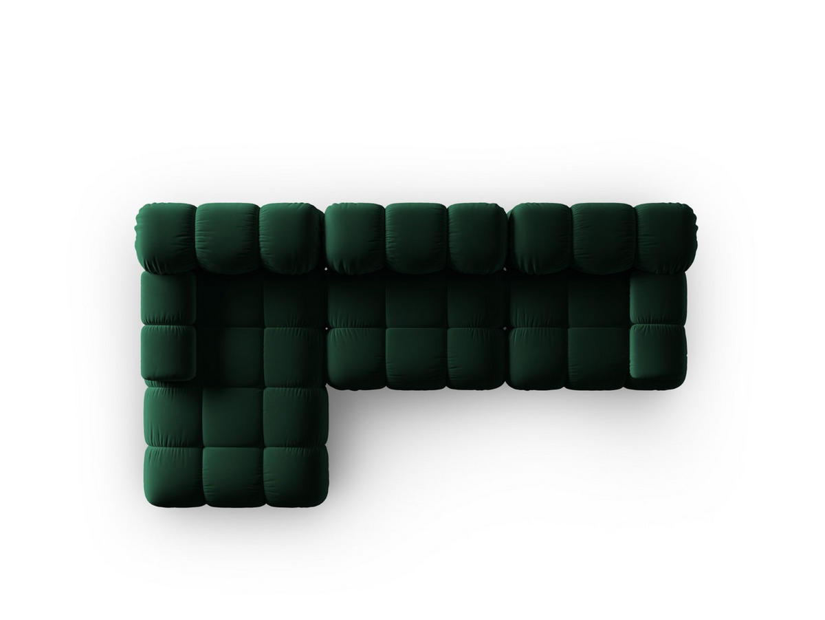MODULARES-ECKSOFA links Bellis aus Samt flaschengrün 4 Sitzplätze - Grün, Textil (122/285cm) - Micadoni