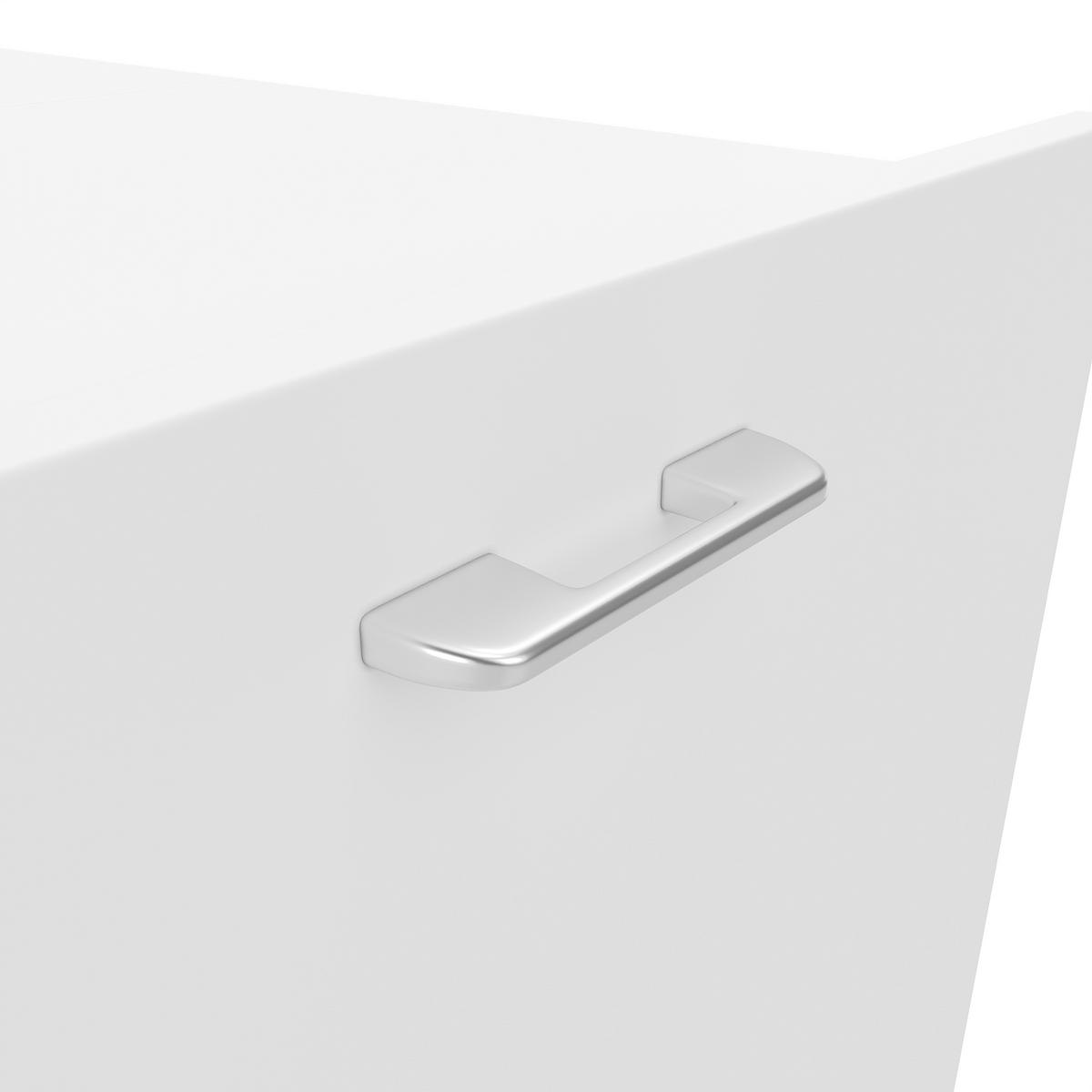 BÜROSCHREIBTISCH holzwerkstoff in weiß, 2-in-1 schrank-funktion & rollbar - Weiß, Holzwerkstoff (55/126/75cm) - Urban Meuble