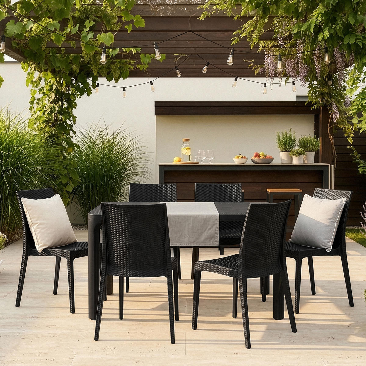 GARTENTISCH LEOPSI, Anthrazit - Anthrazit, Kunststoff (80/120/72cm) - KONSIMO®