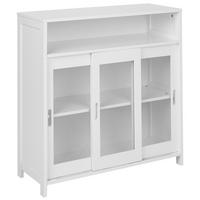 SIDEBOARD se skleněnými dveřmi 86 cm Bílý Crabtree - bílá, kompozitní dřevo (86/86/32cm) - Beliani