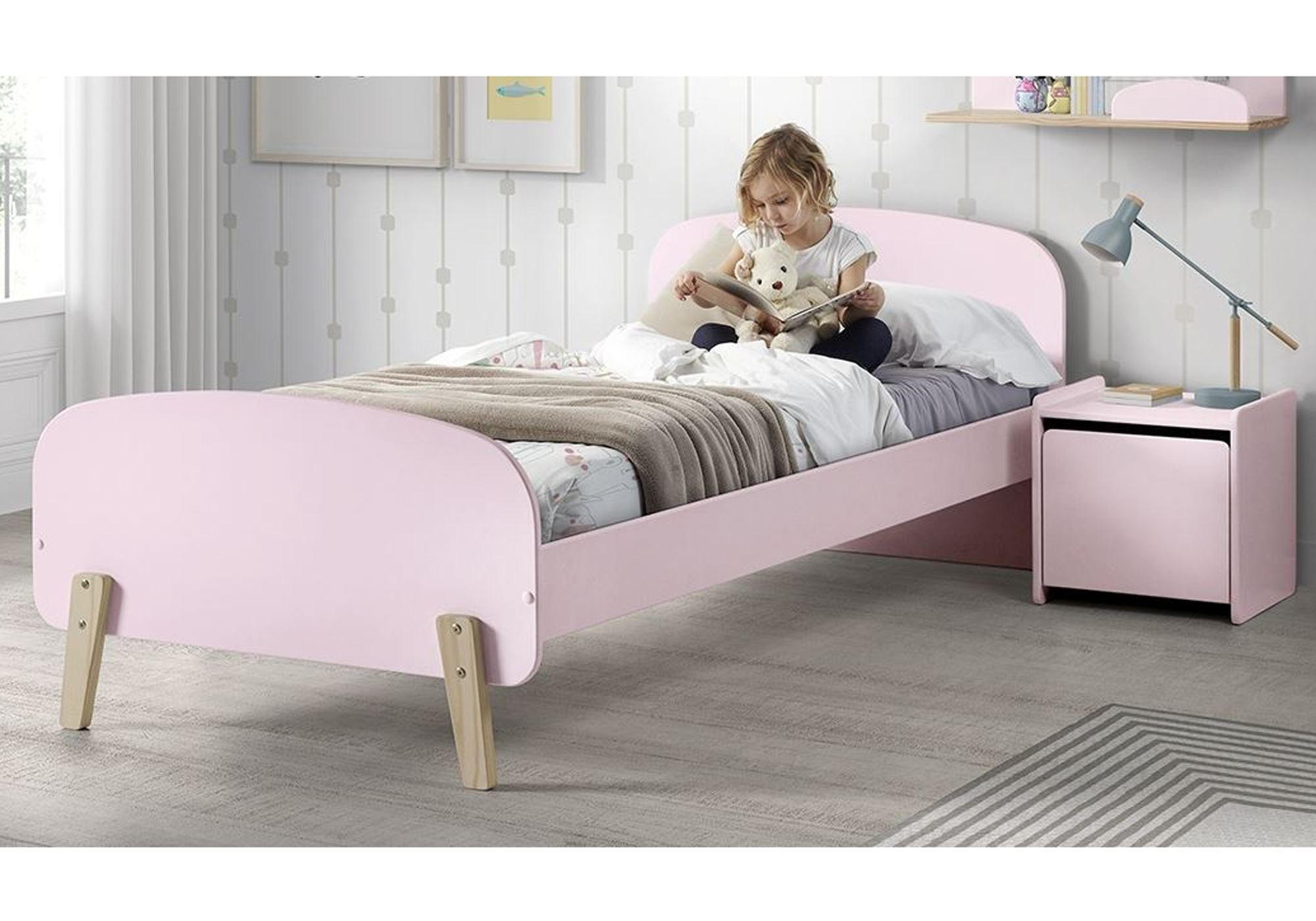 KINDERZIMMER Set Karilynn 1 Massivholz+MDF rosa - Rosa, Holz (210/73/110cm) - 58aufmkessel