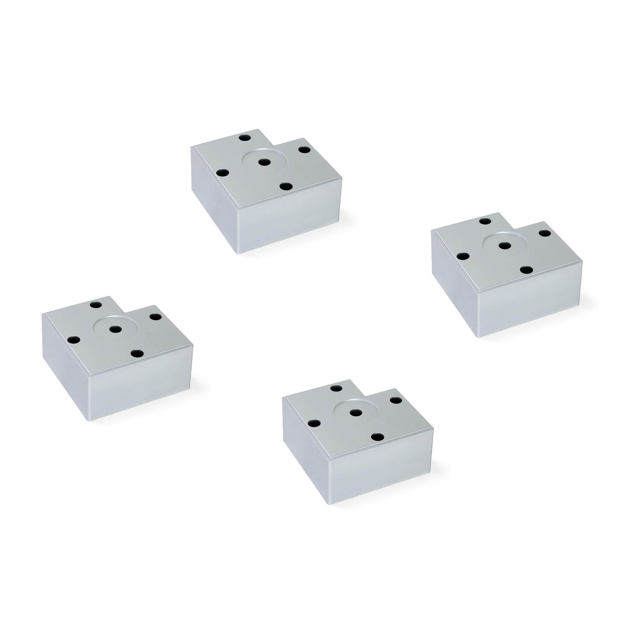 MÖBELFÜSSE Alumix 7, Höhe 45mm, Kunststoff, Silbergrau 4er-set - Silberfarben, Kunststoff (22/5/22cm) - EMUCA