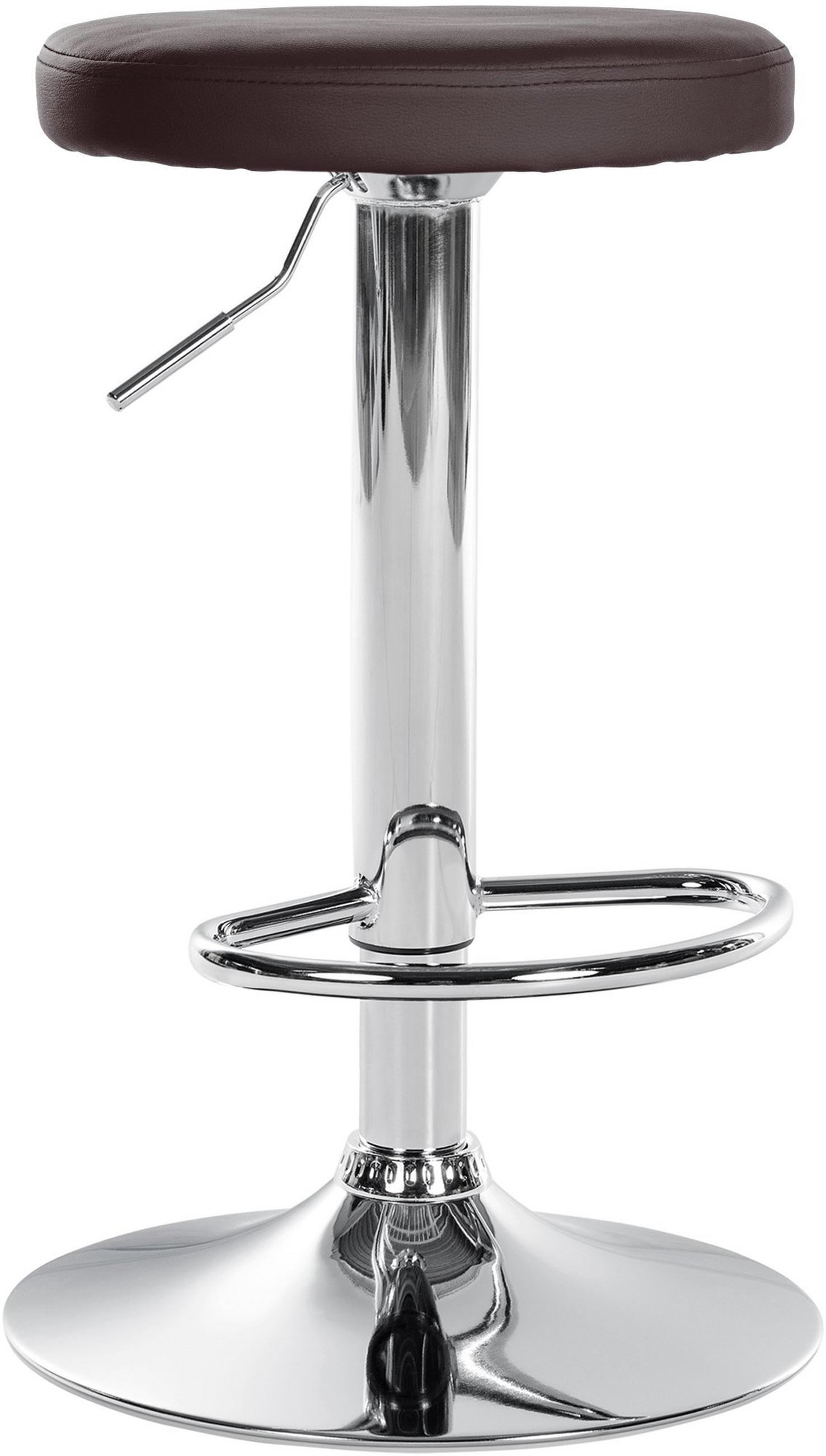 BARHOCKER Pontius Kunstleder chrom braun - Chromfarben/Braun, Kunststoff/Metall (38.5/81/38.5cm) - TPFLiving
