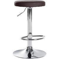 BARHOCKER Pontius Kunstleder chrom braun - Chromfarben/Braun, Kunststoff/Metall (38.5/81/38.5cm) - TPFLiving