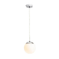PENDELLEUCHTE BOLLY 17 Opalglas 11 W IP44 - Chromfarben, Metall (30/30/120cm) - Rendl