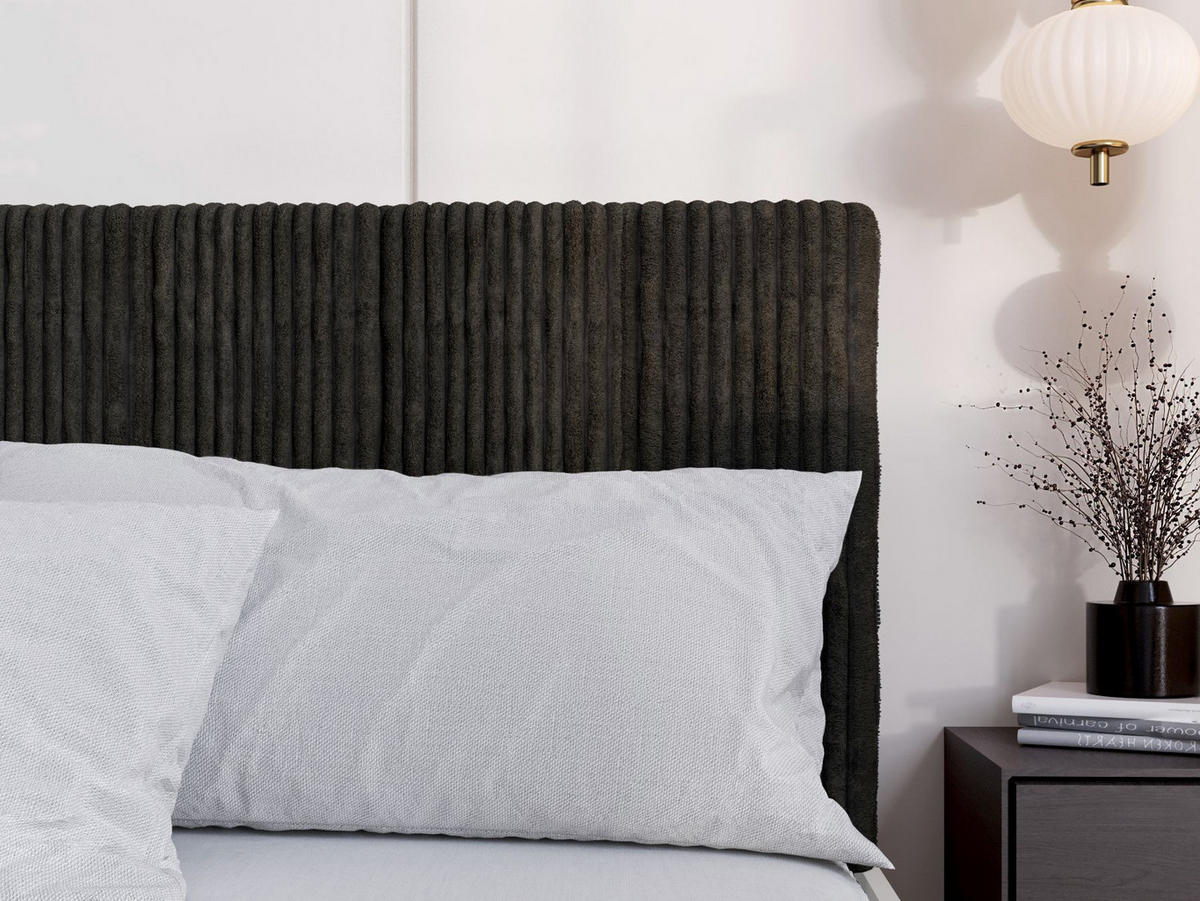 BETT Weiß STYLE Mit Gepolstertem Schwarzem Kopfteil 120x200 cm - Schwarz, Textil (120/200cm) - Sepro Meble