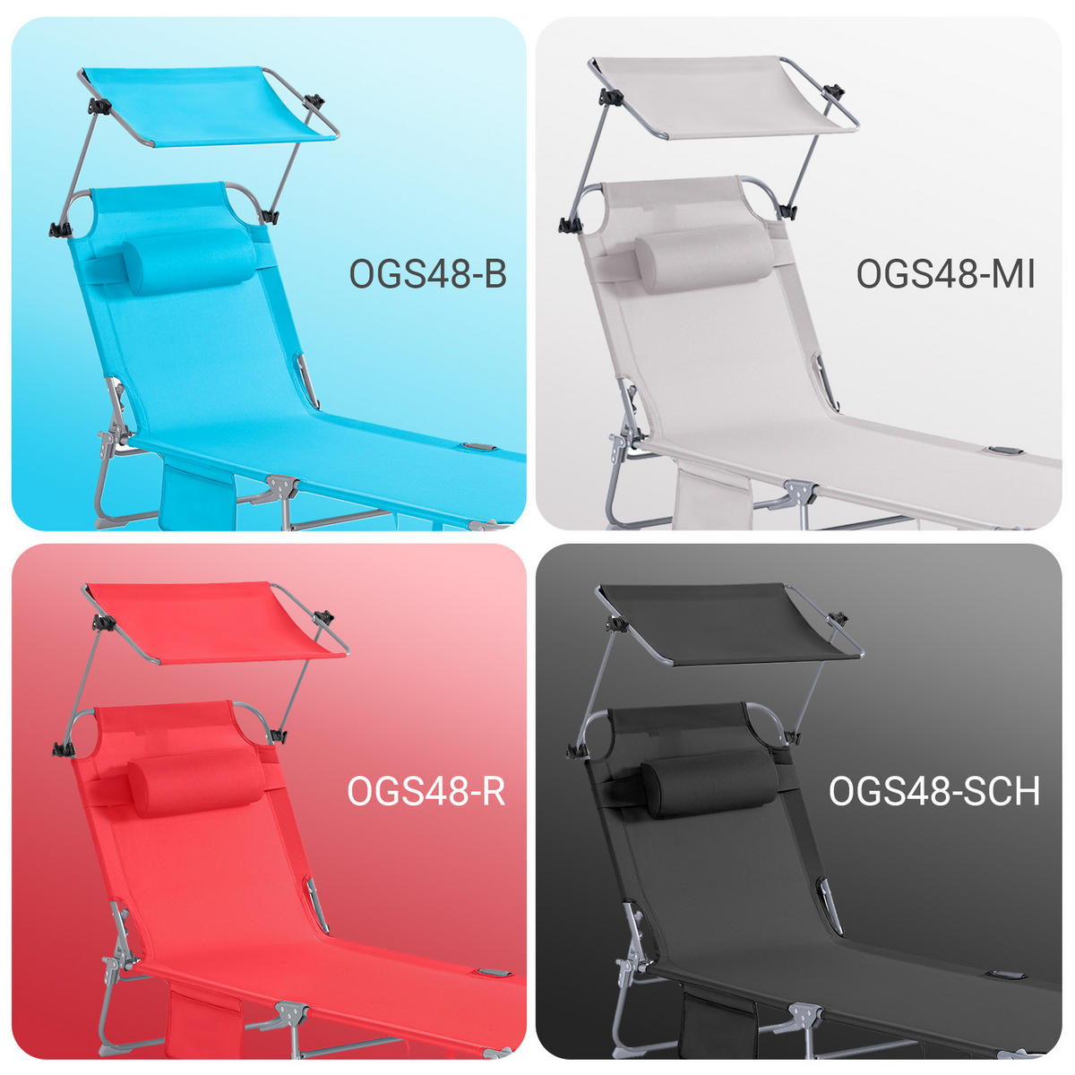 SONNENLIEGE 2er Set Blau - Blau, Textil/Metall (195/90/63cm) - SoBuy