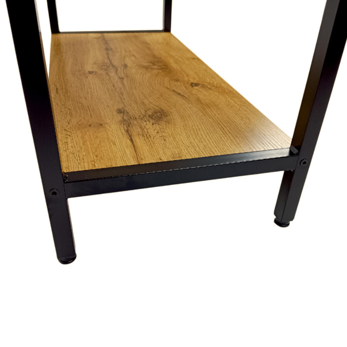 STANDREGAL Holzoptik Metall Eichefarben Schwarz 6 Böden 66x30x186 cm - Eichefarben/Schwarz, Holzwerkstoff/Metall (66/186/30cm) - Begryf