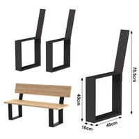 BANKGESTELL mit Lehne 2x aus Metall Schwarz Bankbeine - Schwarz, Metall (10/78.5/40cm) - DanDiBo