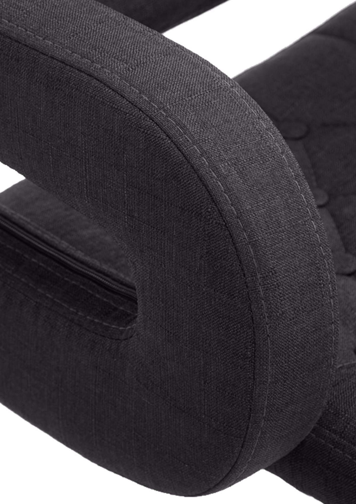 DREHSTUHL Stoff schwarz - Chromfarben/Schwarz, Textil/Metall (62/78/55cm) - CLP