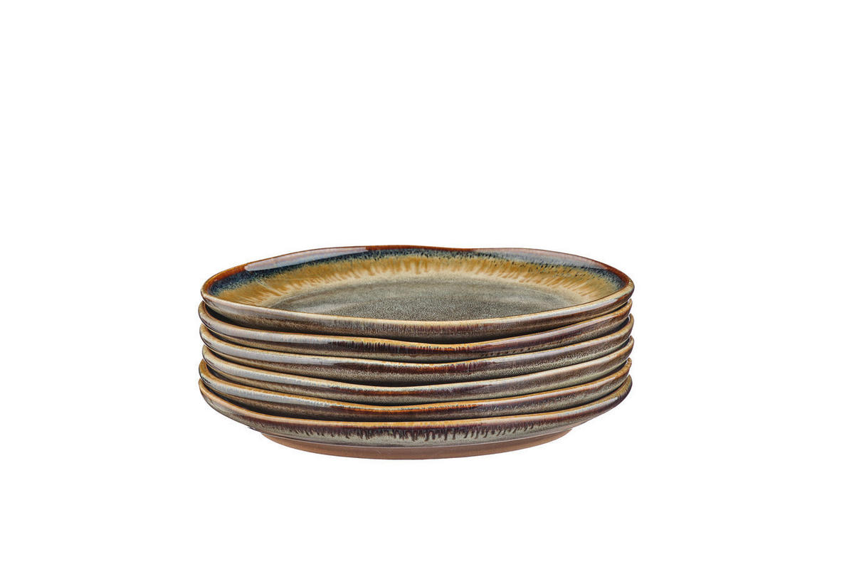 TELLER Genesis Ø20,5cm - 6er-Set - Basalt - Braun, Keramik (20.5cm) - Björn