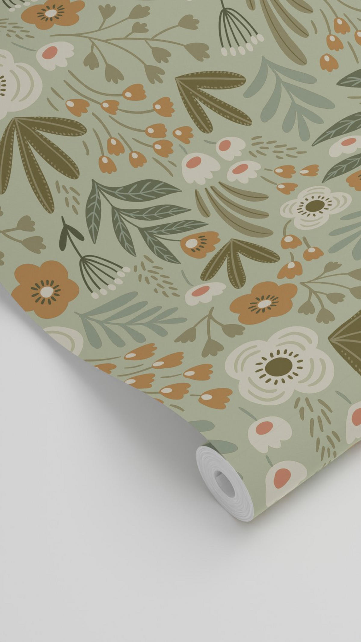 TAPETE Blumen 50 x 900 cm - Grün, Papier (50/900cm) - ESTAhome