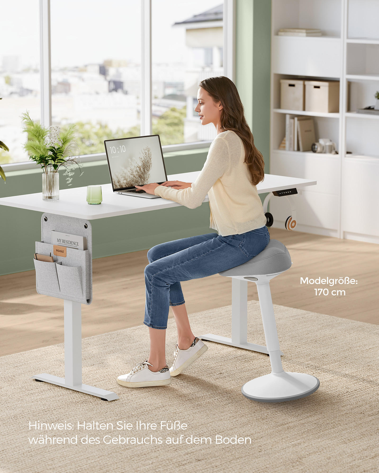 ARBEITSHOCKER Labor - Grau, Kunststoff (34/84/34cm) - SONGMICS