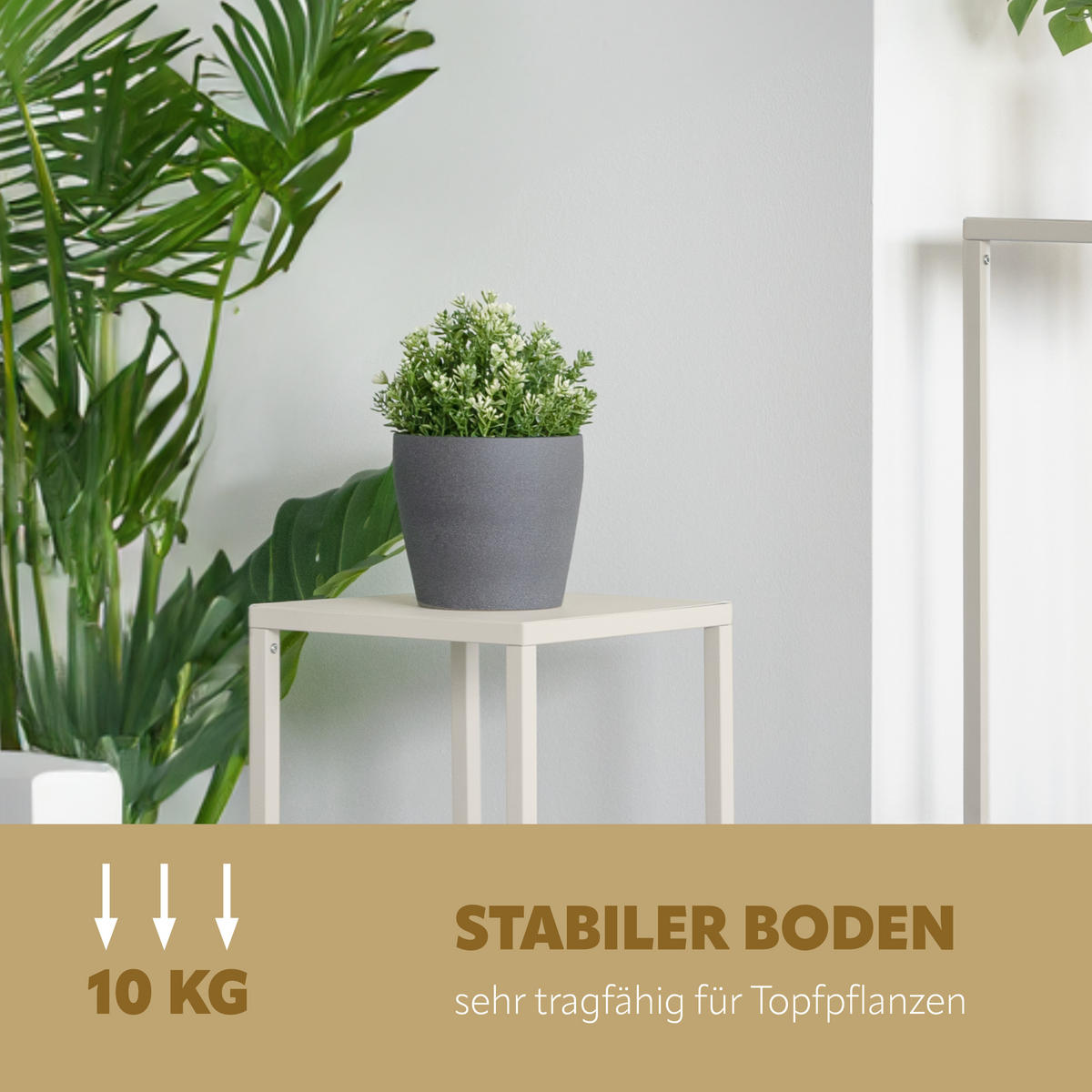 BLUMENHOCKER (3er Set), Metall, cremeweiß - Creme, Metall (30/30/90cm) - bremermann