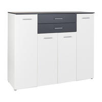 HIGHBOARD Kommode Prato - Anthrazit/Silberfarben, Holzwerkstoff/Kunststoff (156/123/39cm) - arthur berndt