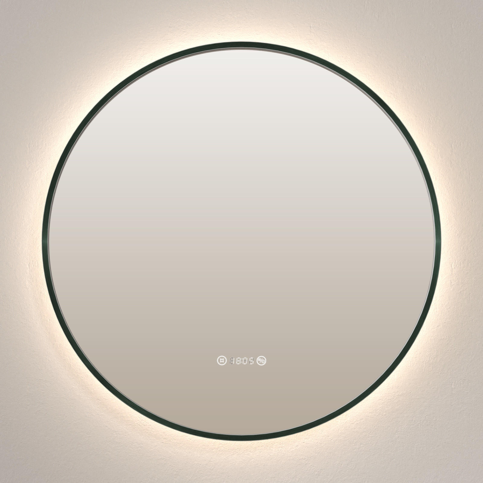 BADSPIEGEL mit Beleuchtung Grün ф80 cm - Grün, Glas (80/80/3.1cm) - EMKE