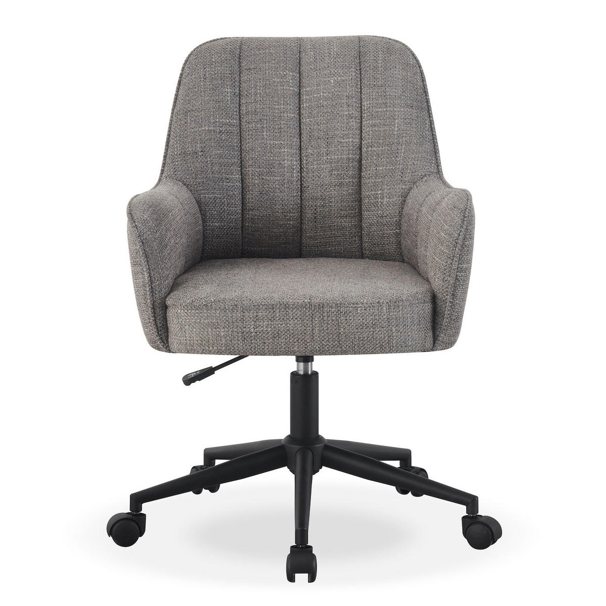 BÜROSTUHL LUCA Grau höhenverstellbar 360°drehbar - Schwarz/Grau, Kunststoff/Textil (61/83/64cm) - DUBI Möbel