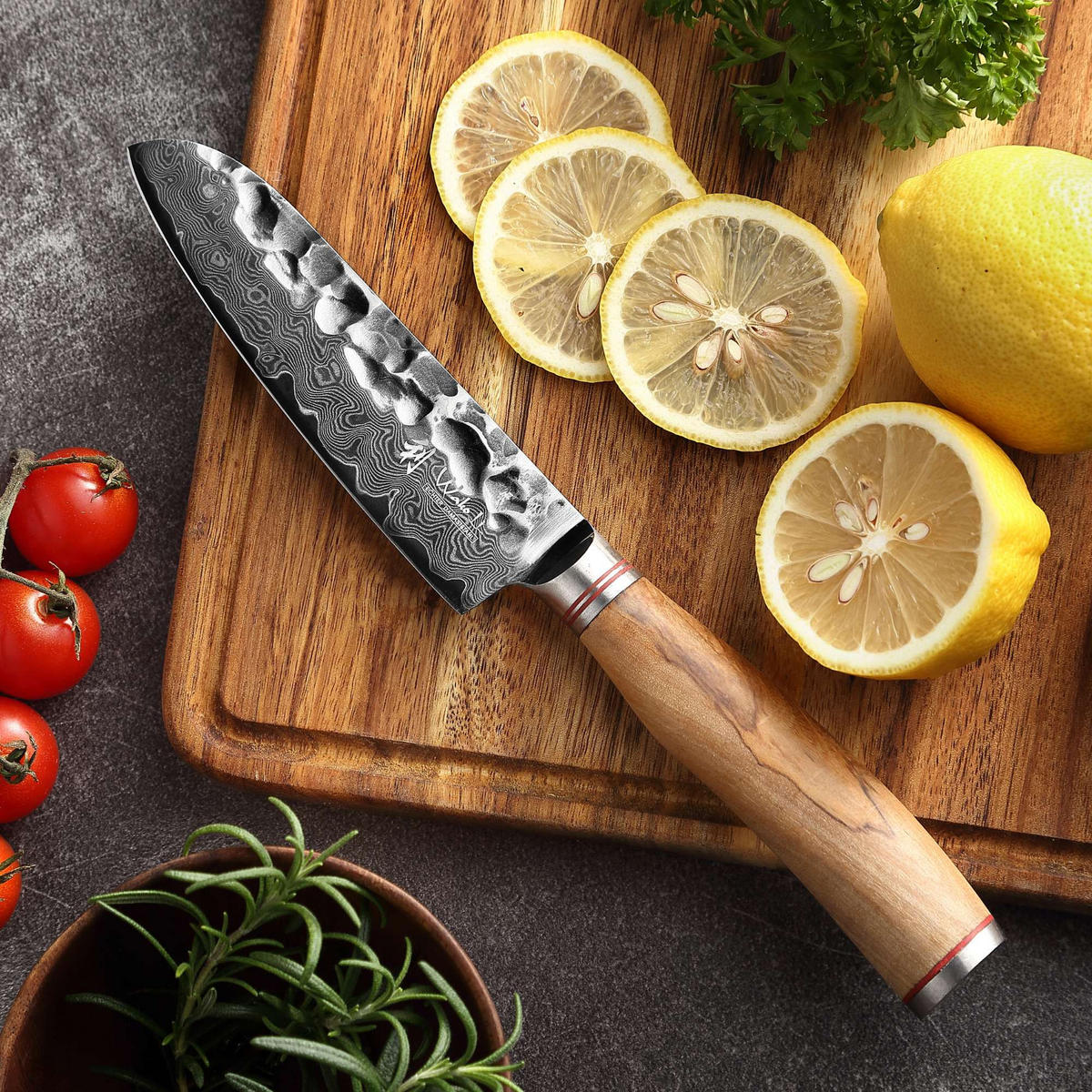 SANTOKUMESSER 12 cm - Braun, Holz/Metall (24cm) - Zayiko