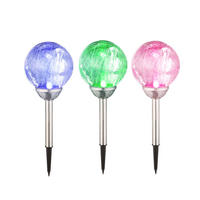 LED AUSSENLEUCHTE Bunt Solar 3er Set - Multicolor, Glas (15/15/43cm) - Globo Lighting