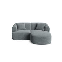 MODULARES-ECKSOFA rechts Campi aus Cord dunkelgrau 3 Sitzplätze - Dunkelgrau, Textil (156/180cm) - Cosmopolitan Design