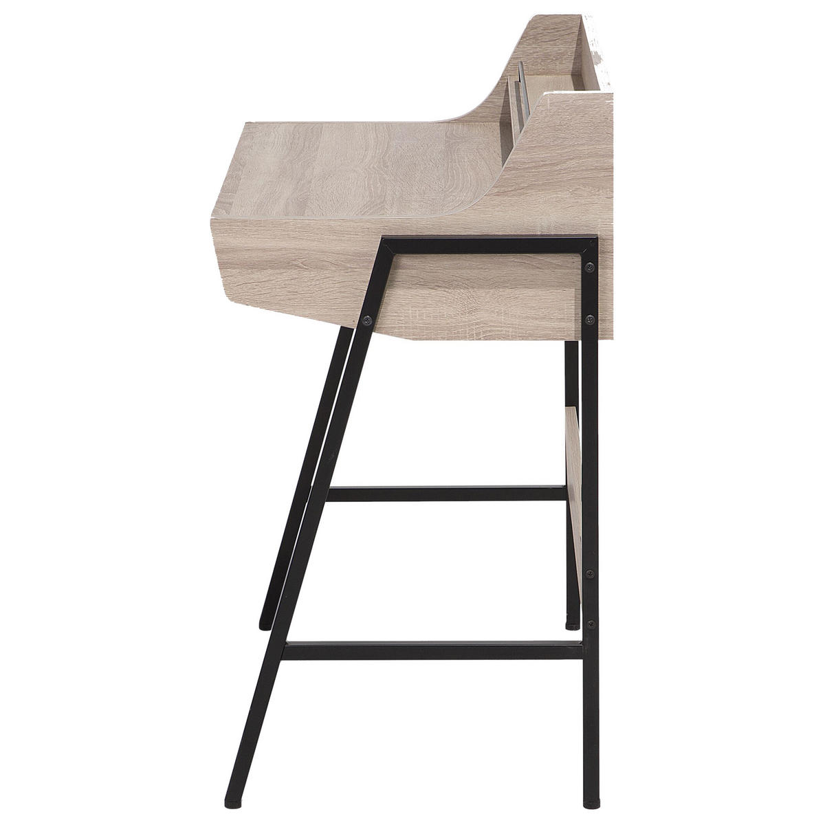 SCHREIBTISCH heller Holzfarbton 77/46/89 cm Broxton - Hellgrau, Holzwerkstoff (46/77/89cm) - Beliani