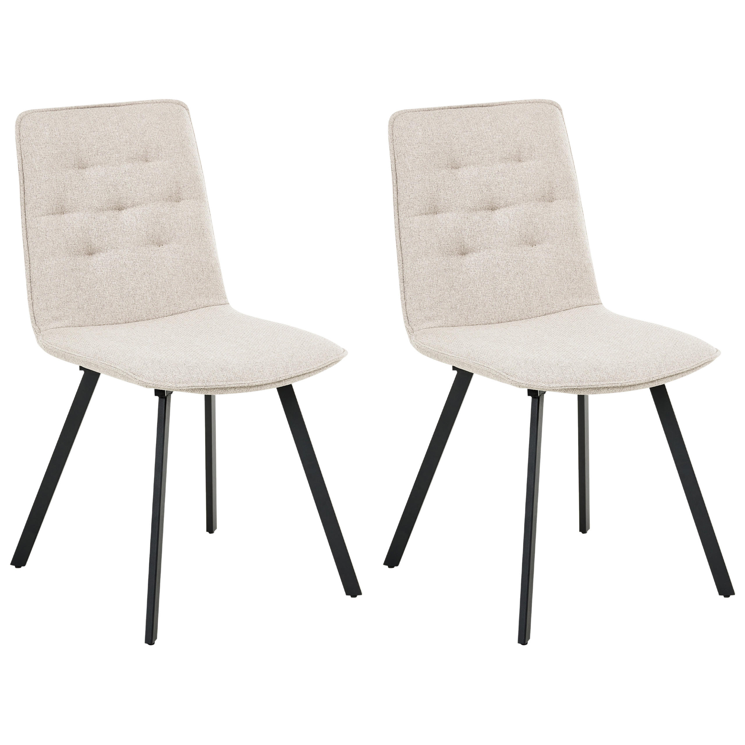 ESSZIMMERSTUHL 2er-Set Hellbeige Carver - Beige, Textil (47/89/58cm) - Beliani