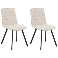 ESSZIMMERSTUHL 2er-Set Hellbeige Carver - Beige, Textil (47/89/58cm) - Beliani